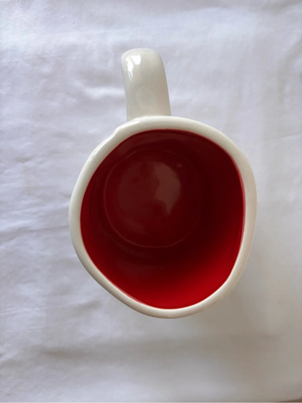 Rae Dunn Hot Stuff Mug Red inside